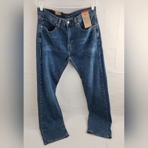 Levis 505 Jeans Mens 34x32 Medium Wash Blue Straight Leg Regular Fit